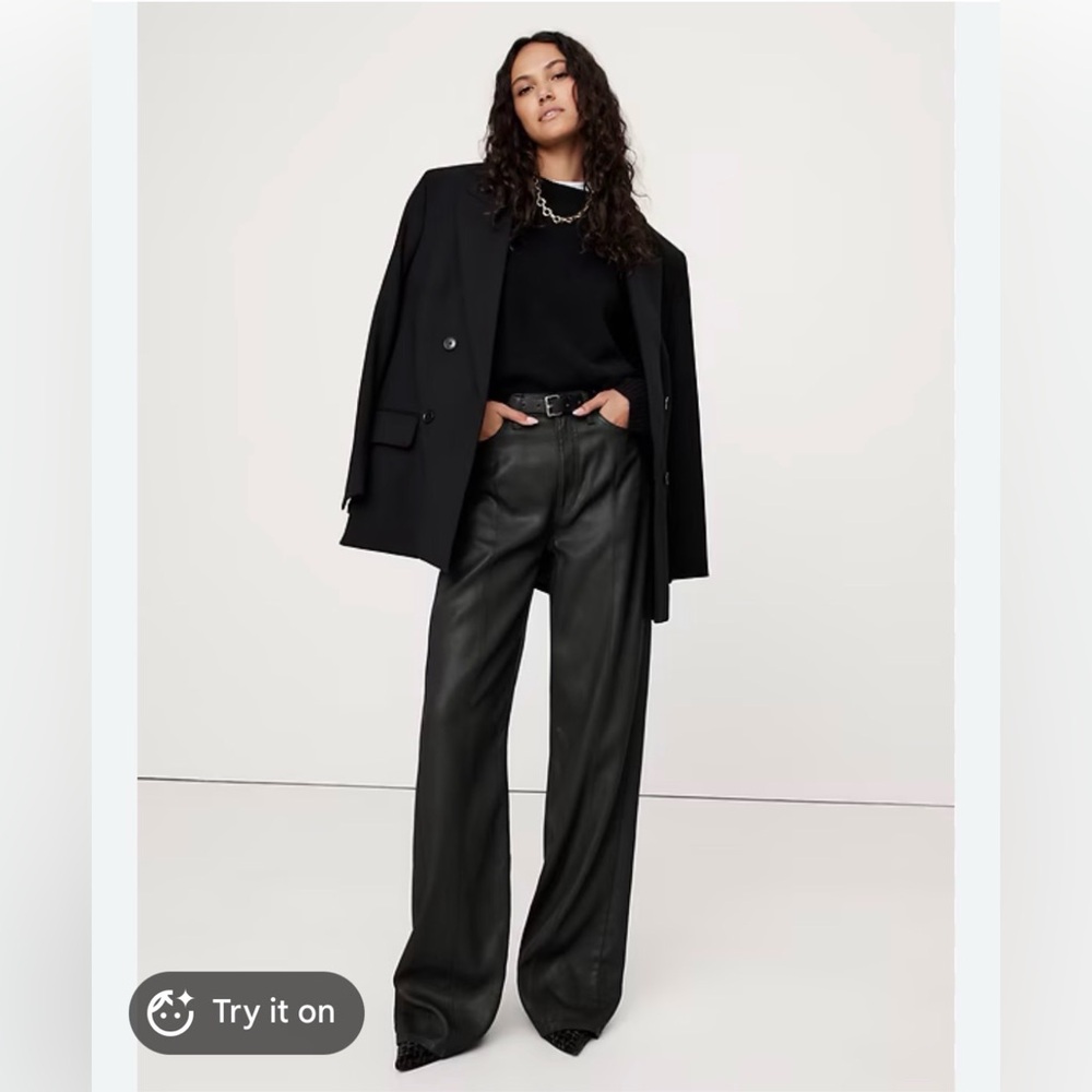 The Coated Denim Pintuck Jean in Black